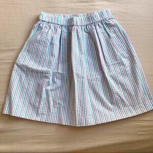 NWT J.Crew Factory Size 12  Pastel Rainbow Stripe Seersucker Skirt